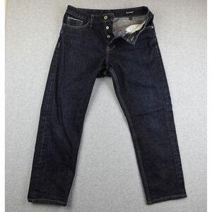 Bonobos Selvedge Jeans Mens 32x30 Blue Dark Wash Denim Button Fly Straight Leg